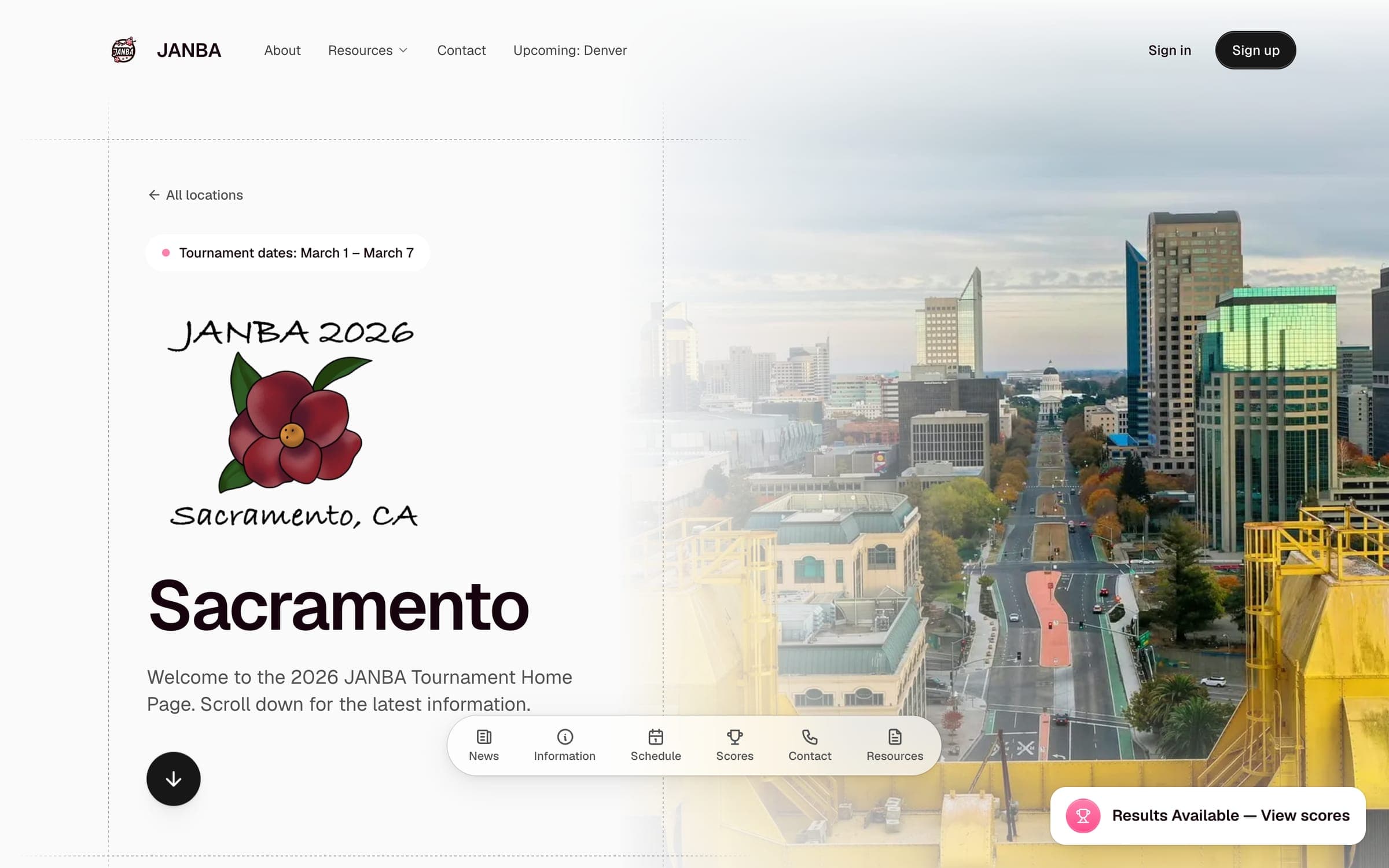 The Sacramento Location page