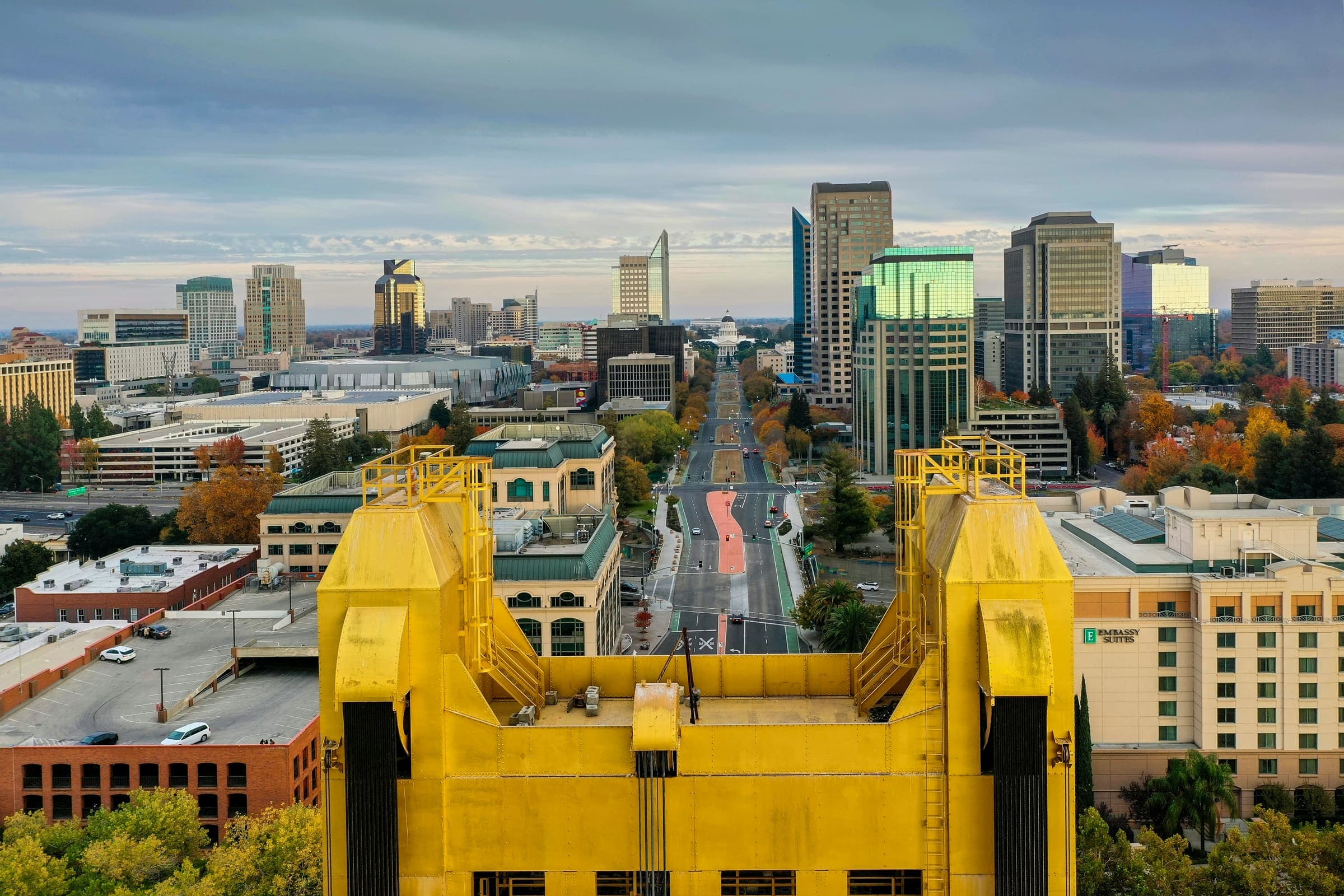 Tower Bridge and the downtown Sacramento skyline